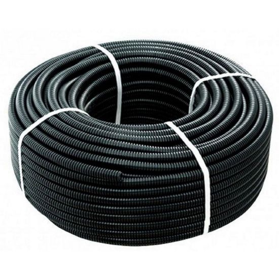 Immagine di TUBO CORRUGATO NERO SINGOLA PARETE Ø 20 MM ROTOLO 25 MT