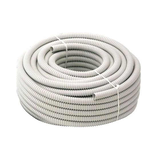 Immagine di CORRUGATO GRIGIO SINGOLA PARETE GOMMATO DIAMETRO 32 MM ROTOLO DA 10 MT