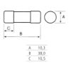 Immagine di FUSIBILE CERAMICO 10,3x38 MM 16A 1000V DC CONFEZIONE 10 PZ ITALWEBER
