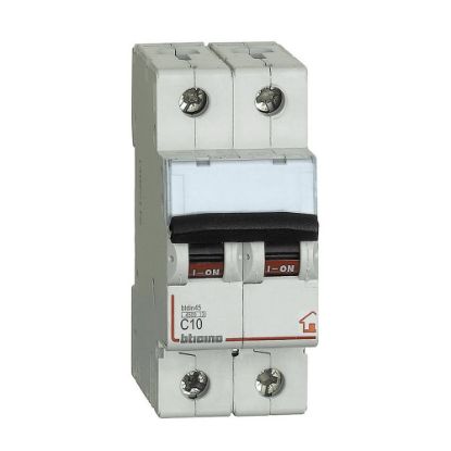 Immagine di INTERRUTTORE MAGNETOTERMICO 2 POLI 10A 4.5 KA 2 MODULI DIN BTICINO