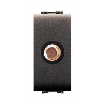 Immagine di PRESA COASSIALE TV/SAT PASSANTE MYLIFE F 4 DB NERA ELETTROCANALI
