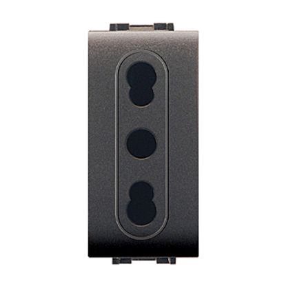 Immagine di PRESA BIVALENTE DI SICUREZZA MYLIFE 2P+T 10/16A NERO ELETTROCANALI