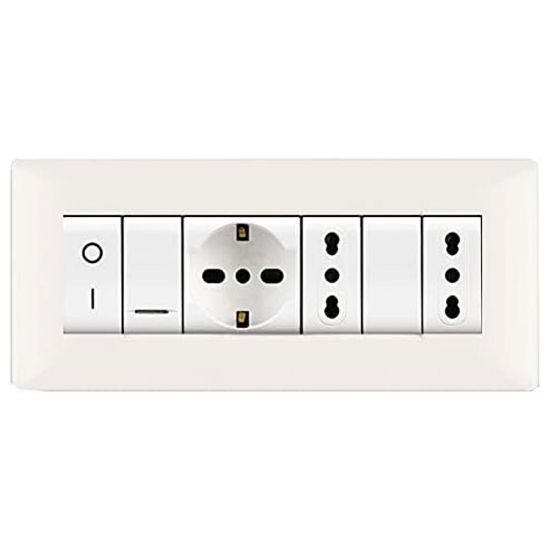 Immagine di PLACCA MYLIFE Q 7 MODULI BIANCO ELETTROCANALI