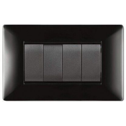 Immagine di PLACCA MYLIFE Q 4 MODULI NERO ELETTROCANALI