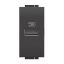 Immagine di CARICATORE USB TIPO A 1 MODULO ANTRACITE SERIE LIVING