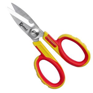 Immagine di FORBICE PER ELETTRICISTA COLORE GIALO/ROSSO LAMA INOX FUMASI