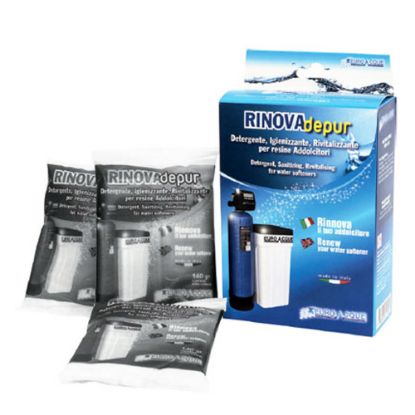 Immagine di DETERGENTE IGIENIZZANTE RIVITALIZZANTE RINOVADEPUR PER RESINE ADDOLCITORI (3 BUSTINE DA 140GR) EUROACQUE