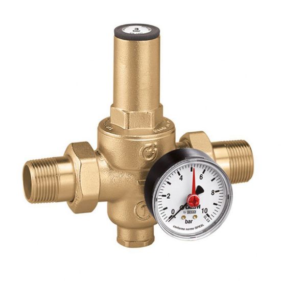 Immagine di RIDUTTORE DI PRESSIONE CON MANOMETRO Ø 3/4" 25 BAR BOCCHETTONATO MASCHIO CALEFFI