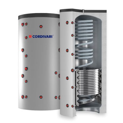 Immagine di TERMOACCUMULATORE LT 500 PIU SCAMBIATORE PER ACQUA CALDA SANITARIA ( ECO COMBI 2 VB 500 ) CORDIVARI