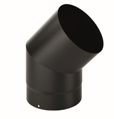 Immagine di CURVA NERA PER STUFA DIAMETROMM120 A 45°