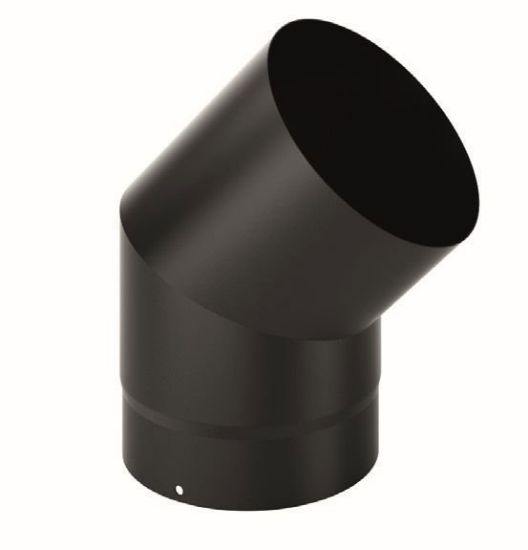 Immagine di CURVA NERA PER STUFA DIAMETROMM120 A 45°