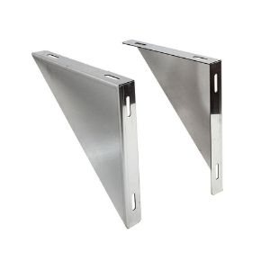 Immagine di COPPIA ANGOLARI DI SUPPORTO IN ACCIAIO INOX PER PIASTRA INTERMEDIA Ø 300/350 MM