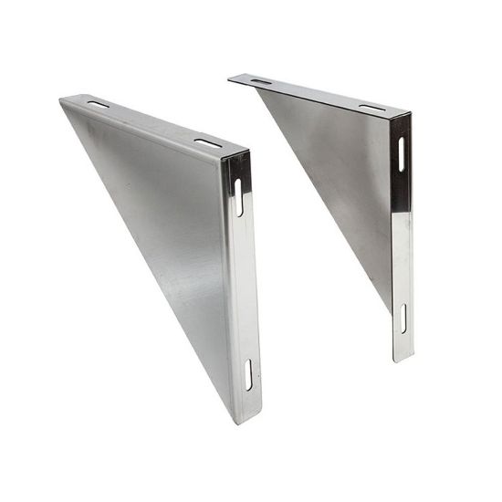 Immagine di COPPIA ANGOLARI DI SUPPORTO IN ACCIAIO INOX PER PIASTRA INTERMEDIA Ø 100/150 MM
