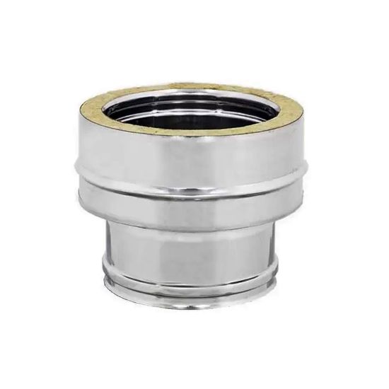 Immagine di RACCORDO PER COLLEGAMENTO CALDAIA Ø 80F MONOPARETE A DOPPIA PARETE Ø 80/130 MM ( INOX )