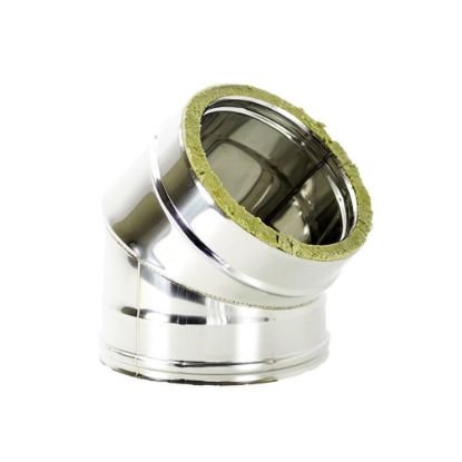 Immagine di CURVA DOPPIA PARETE Ø 80/130 MM A 45° ( INOX )