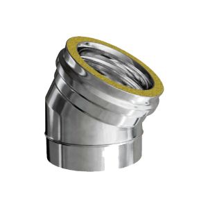 Immagine di CURVA DOPPIA PARETE Ø 80/130 MM A 30° ( INOX )