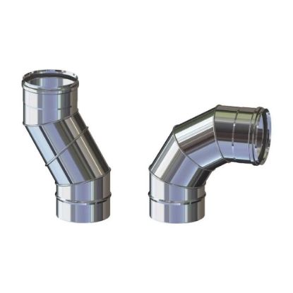 Immagine di CURVA MONOPARETE Ø 200 MM . ORIENTABILE FINO A 67° (INOX AISI 304 )