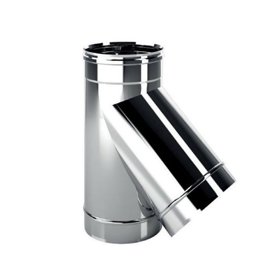 Immagine di BRAGA MONOPARETE Ø 100 MM . A 45° ( INOX AISI 316 )