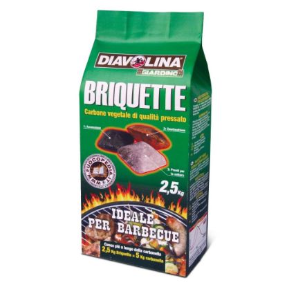 Immagine di BRIQUETTE IN OVULI DI CARBONE VEGETALE SACCO DA 2,5 KG DIAVOLINA