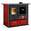 Immagine di TERMOSTUFA A LEGNA CON FORNO TERMOROSA 4.0 CERAMICA LIBERTY - BORDEAUX KW 11 (5 STELLE ) LA NORDICA