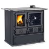 Immagine di STUFA A LEGNA CON FORNO ROSA 5.0 VST STEEL NERO ANTRACITE KW 8,8 (5 STELLE ) LA NORDICA