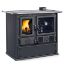 Immagine di STUFA A LEGNA CON FORNO ROSA 5.0 VST STEEL NERO ANTRACITE KW 8,8 (5 STELLE ) LA NORDICA