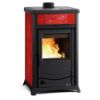 Immagine di TERMOSTUFA A LEGNA IDRO TERMOROSSELLA PL EVO DSA 4.0 CERAMICA LIBERTY BORDEAUX KW 11,1 (4 STELLE ) LA NORDICA