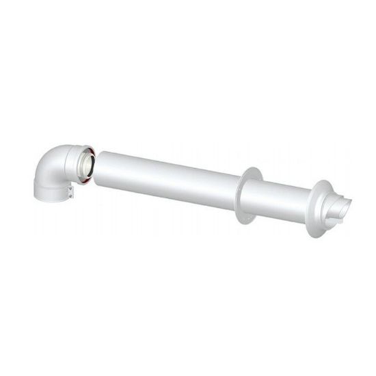 Immagine di TUBO+CURVA COASSIALE CON TERMINALE IN PPS Ø 100/60 LINEA COMMERCIALE (COMPATIBILE VAILLANT/BERETTA)