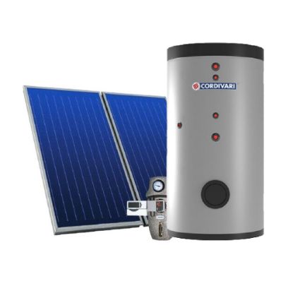 Immagine di PANNELLO SOLARE CIRCOLAZIONE FORZATA 200 LT  2,5 MQ  CON BOLLITORE 2 SERPENTINI TETTO FALDA CORDIVARI