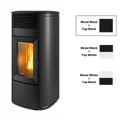 Immagine di RIVESTIMENTO PER TERMOSTUFA A PELLET CLUB ABSOLUTE LATERALE METALLO NERO E TOP CERAMICA NERO MCZ