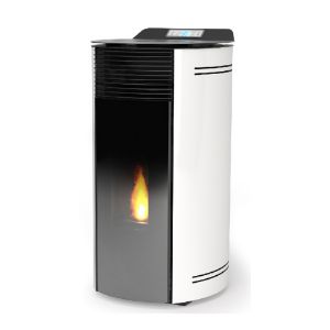 Immagine di TERMO STUFA A PELLET NEW JESSICA IDRO BLACK LINE IDROVENTILATA BIANCO KW 13 LAMINOX