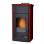 Immagine di TERMO STUFA A PELLET GRETA IDROPLUS ACCIAIO ROSSO BORDEAUX KW18 LAMINOX