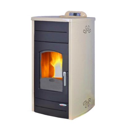 Immagine di TERMO STUFA A PELLET ESTER IDROPLUS ACCIAO AVORIO KW15 LAMINOX