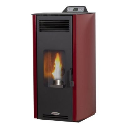 Immagine di STUFA A PELLET ROSA 7KW ACCIAO BORDEAUX LAMINOX