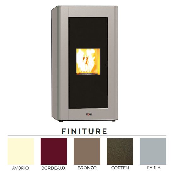 Immagine di TERMO STUFA PELLET ROCK 17 KW ACCIAIO VERNICIATO BORDEAUX WI-FI COLA