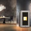 Immagine di TERMO STUFA PELLET ROCK 17 KW ACCIAIO VERNICIATO BORDEAUX WI-FI COLA
