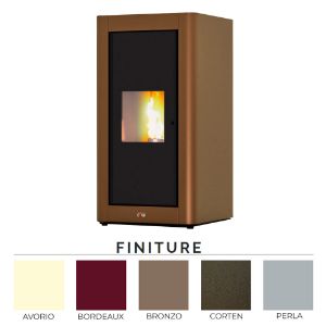 Immagine di TERMO STUFA PELLET POP 11,6 KW ACCIAIO VERNICIATO PERLA WI-FI COLA