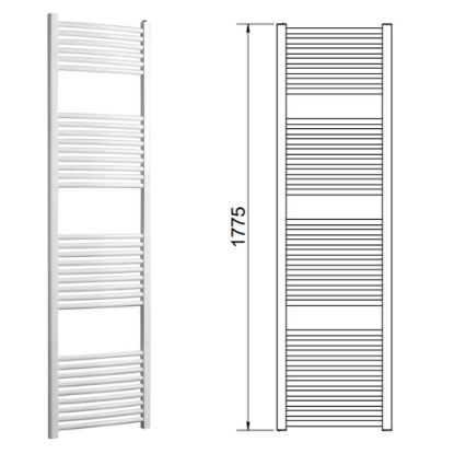 Immagine di LISA 25 TERMOARREDO L.550 MM H.1775 MM INTERASSE 500 MM BIANCO RAL 9010 CORDIVARI