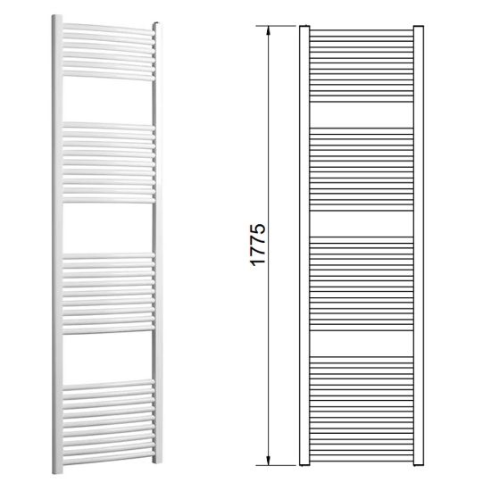 Immagine di LISA 25 TERMOARREDO L.400 MM H.1775 MM INTERASSE 350 MM BIANCO RAL 9010 CORDIVARI