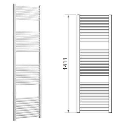 Immagine di LISA 25 TERMOARREDO L.450 MM H.1411 MM INTERASSE 400 MM BIANCO RAL 9010 CORDIVARI