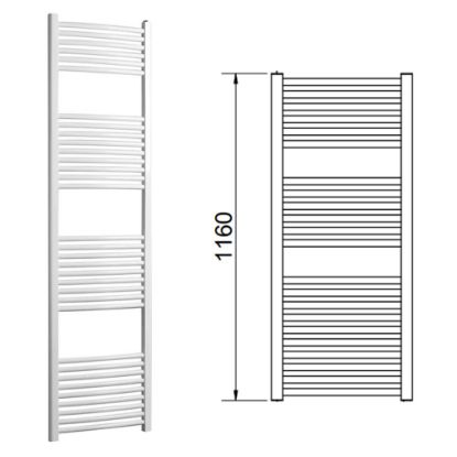 Immagine di LISA 25 TERMOARREDO L.600 MM H.1160 MM INTERASSE 550 MM BIANCO RAL 9010 CORDIVARI