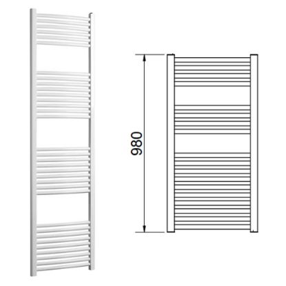 Immagine di LISA 25 TERMOARREDO L.400 MM H.980 MM INTERASSE 350 MM BIANCO RAL 9010 CORDIVARI