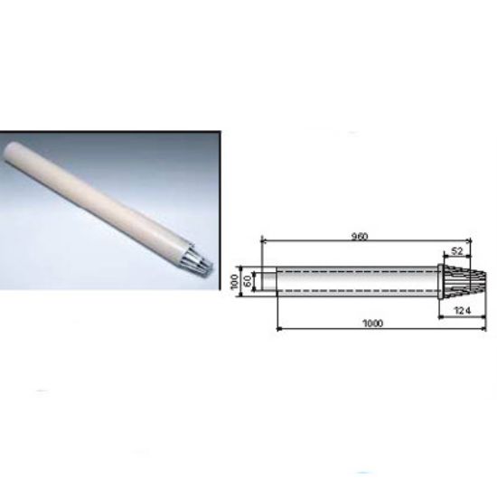 Immagine di TUBO COASSIALE ALLUMINIO Ø 60/100 MM LUNGHEZZA 100 CM PER SCALDACQUA FERROLI