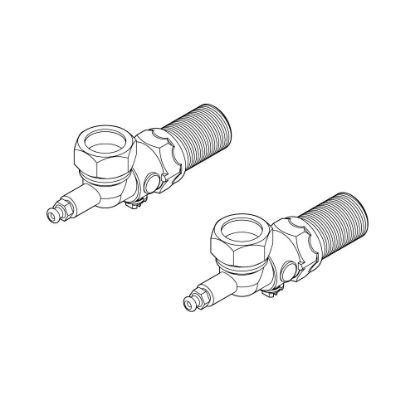 Immagine di KIT VALVOLE SQUADRO Ø 3/4" MANDATA-RITORNO VECCHIA DIMA PER CALDAIA VAILLANT