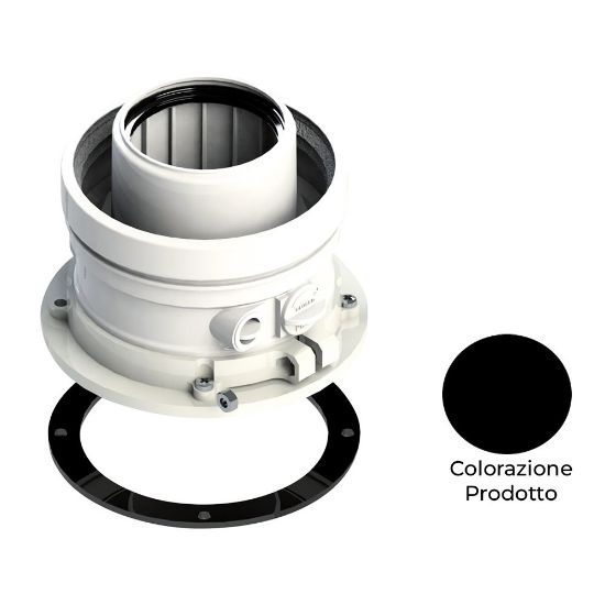 Immagine di RACCORDO COASSIALE VERTICALE Ø 60/100 NERO PER CALDAIA FERROLI