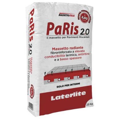 Immagine di MASSETTO PARIS 2.0 RADIANTE FIBRORINFORZATO SACCO DA 25 KG LECA