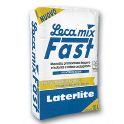 Immagine di LECAMIX FAST PREMISCELATO PER MASSETTI LEGGERI ED ISOLANTI AD ASCIUGATURA RAPIDA SACCO DA 16,0 LT