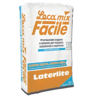 Immagine di LECAMIX FACILE PREMISCELATO PER MASSETTI LEGGERI ED ISOLANTI SACCO DA 32,0 LT