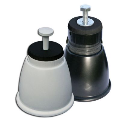 Immagine di PIEDINI A PAVIMENTO AVORIO REGOLABILI GENIUS 1000R CON VITE M10 CONFEZIONE 4 PZ TECNOSYSTEMI