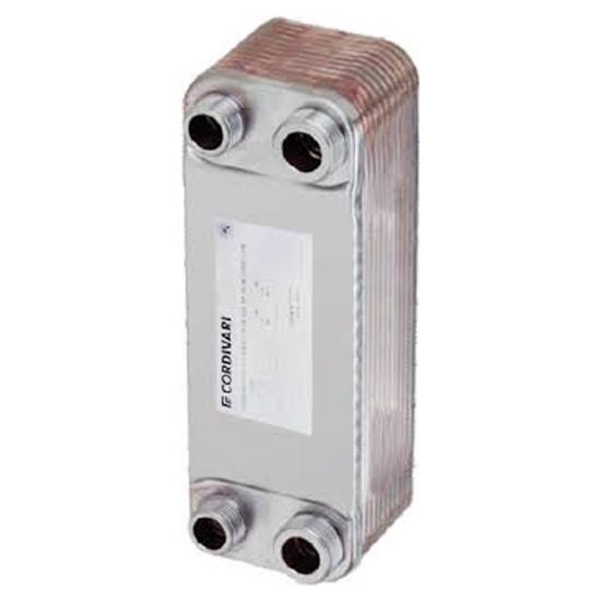 Immagine di SLB 15 SCAMBIATORE SALDOBRASATO 20 PIASTRE INOX USCITE 3/4 (KW20 ACQUA CALDA SANITARIA)